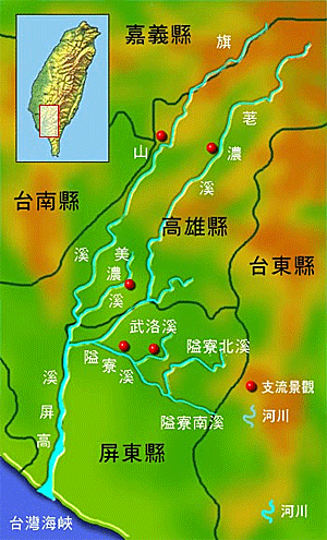 高屏溪水系圖